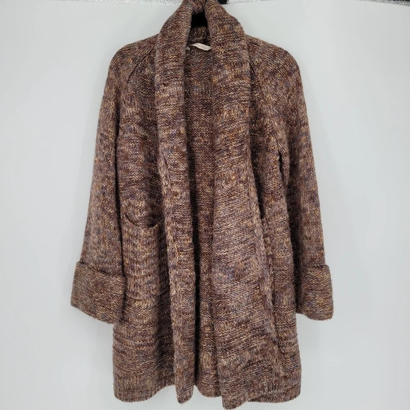 Soft surroundings speckle knitted multicolor brown cardigan size petit X… - Picture 1 of 10